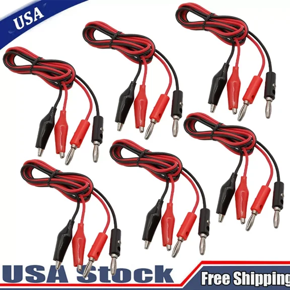 12X Double Ended Crocodile Wire Alligator Clip Electric Test Cable Connector Us