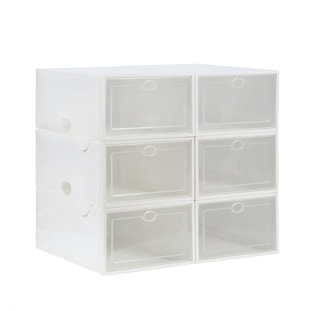 12X Foldable Shoe Boxes Storage Plastic Transparent Stackable Shoe ...
