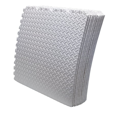12X Gym Floor Mat 24x24 EVA Foam Interlocking Exercise Fitness Puzzle Floor White