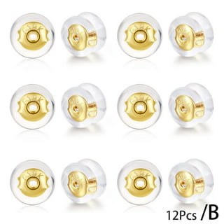 12Pcs/set Earring Backs Silicone Flat Earring Backs for Studs Post Clear  Silver Gold Comfort Earring Backs for Earring - AliExpress