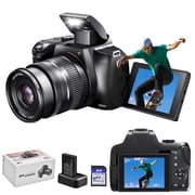 12X Optical Zoom 4K Vlogging Camera - 72MP, WiFi & App Control, 180  Flip Screen, Auto Focus, Dual Batteries, 59mm Wide Angle & Macro Lens, 64GB SD Card Included