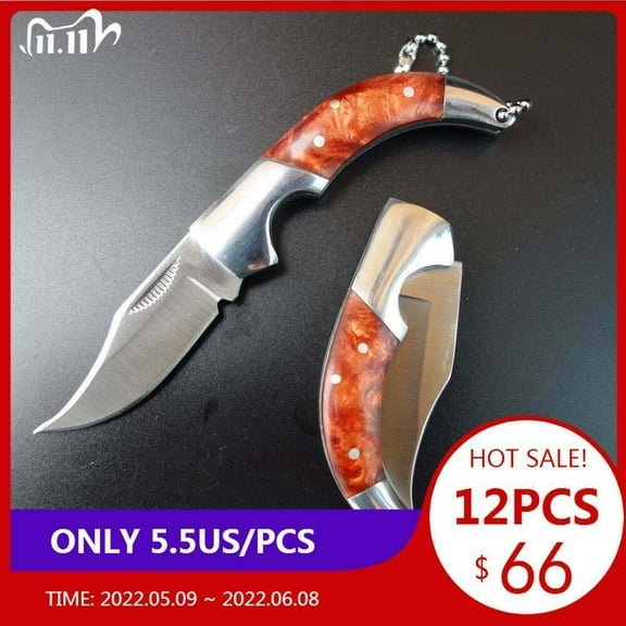 12X Outdoor Portable Folding Knife Wild Survival Hunting Knife High Hardness