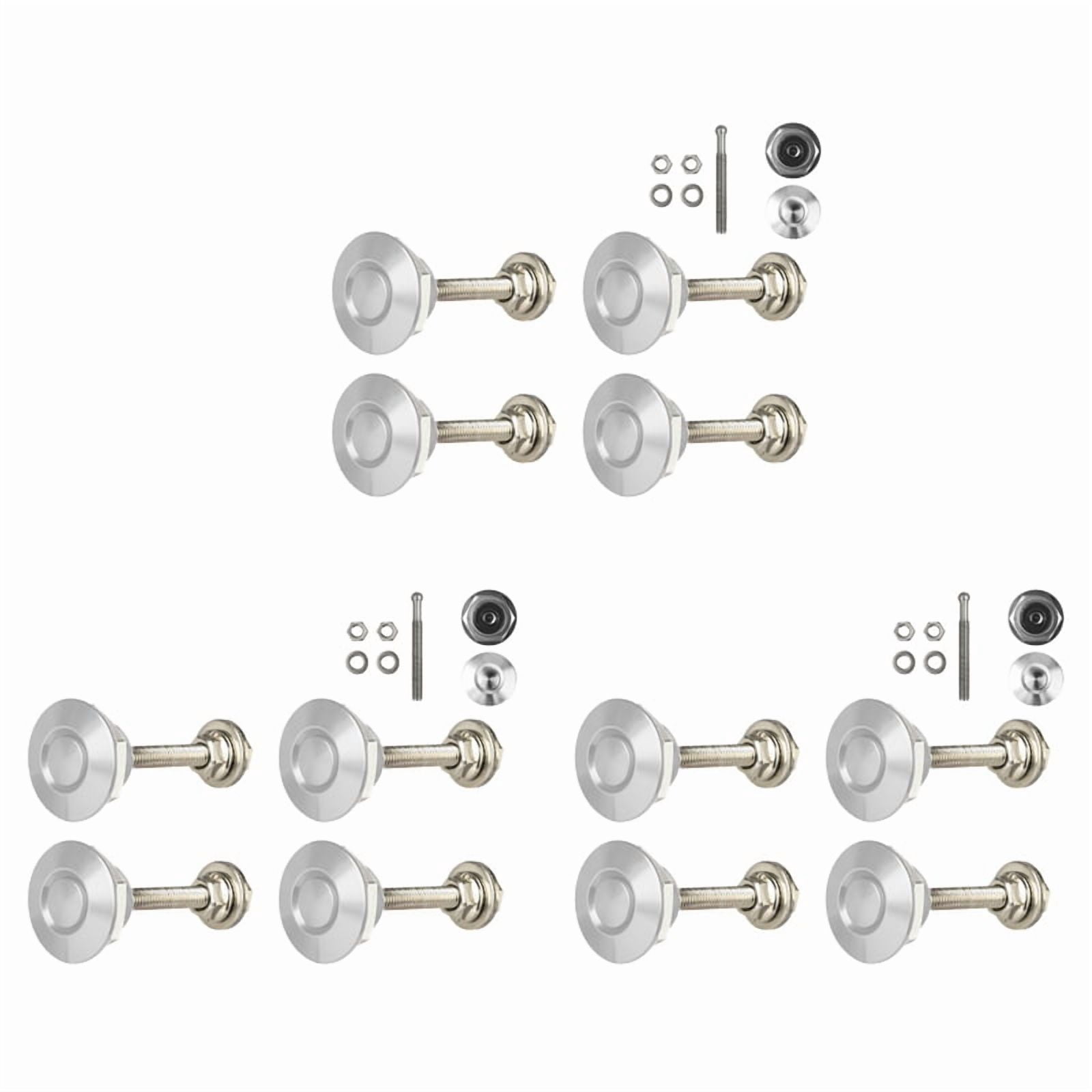 12X Quick Release Push Hood Latch Button Car Pin Bonnet Lock Bumper Clip Latches Silver,12 x Release Push Hood Latch(With screws),Silver
