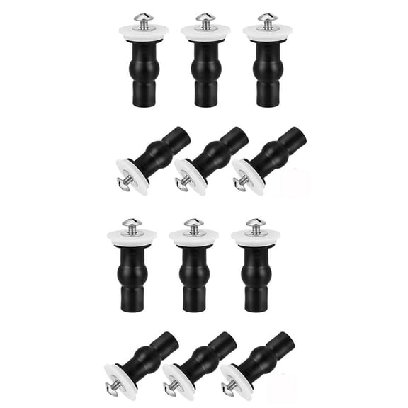 12X Toilet Screws,Universal Expanding Rubber Screw Top Fixing Hinges Fitting WC Blind Hole Plastic Washers Nut