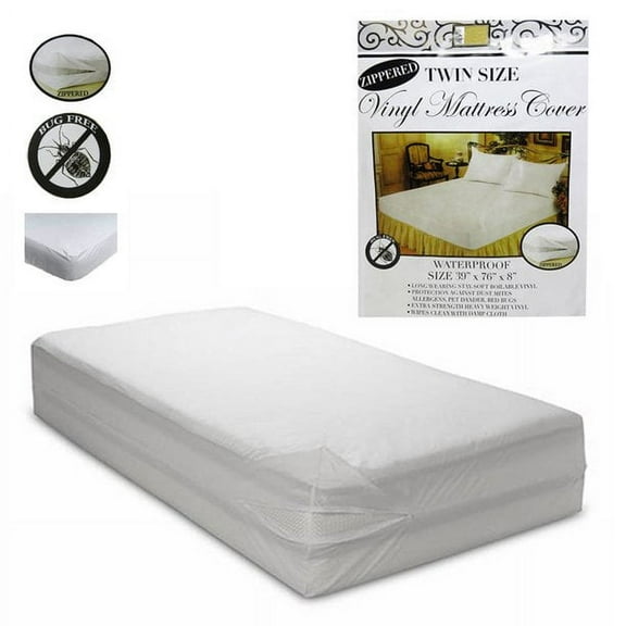 12X Twin Size Bed Mattress Cover Zipper Plastic Waterproof Bed Bugs Protector Mites