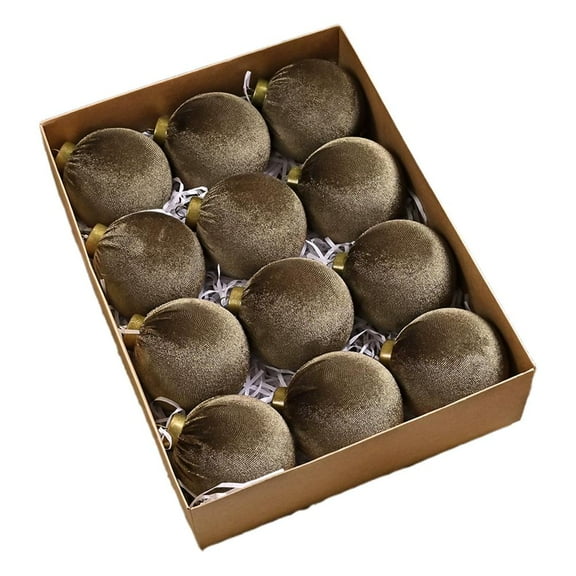 12X Velvet Christmas Balls Christmas Tree Hanging Ornaments Xmas Tree Hangi GXK