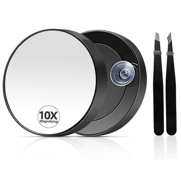 12X Zoom Extra Large 9-Inch Magnifying Mirror - Stick On Suction Cup Mirror for Ultra-Precise Makeup & Grooming (Transparent)
