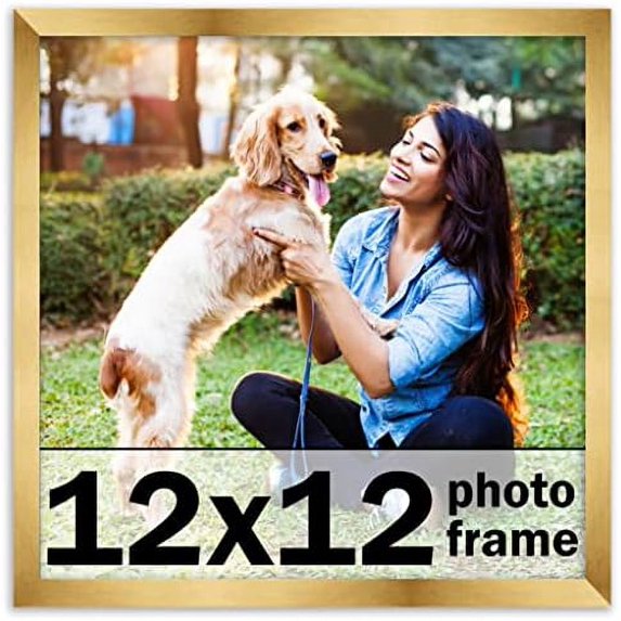 12X12 Frame Bronze Picture Frame - Modern Photo Frame Includes UV Guard Front, Acid Free Foam Backing Board, Hanging Hardware Wood Square Frame Wall Frames For Family Photos
