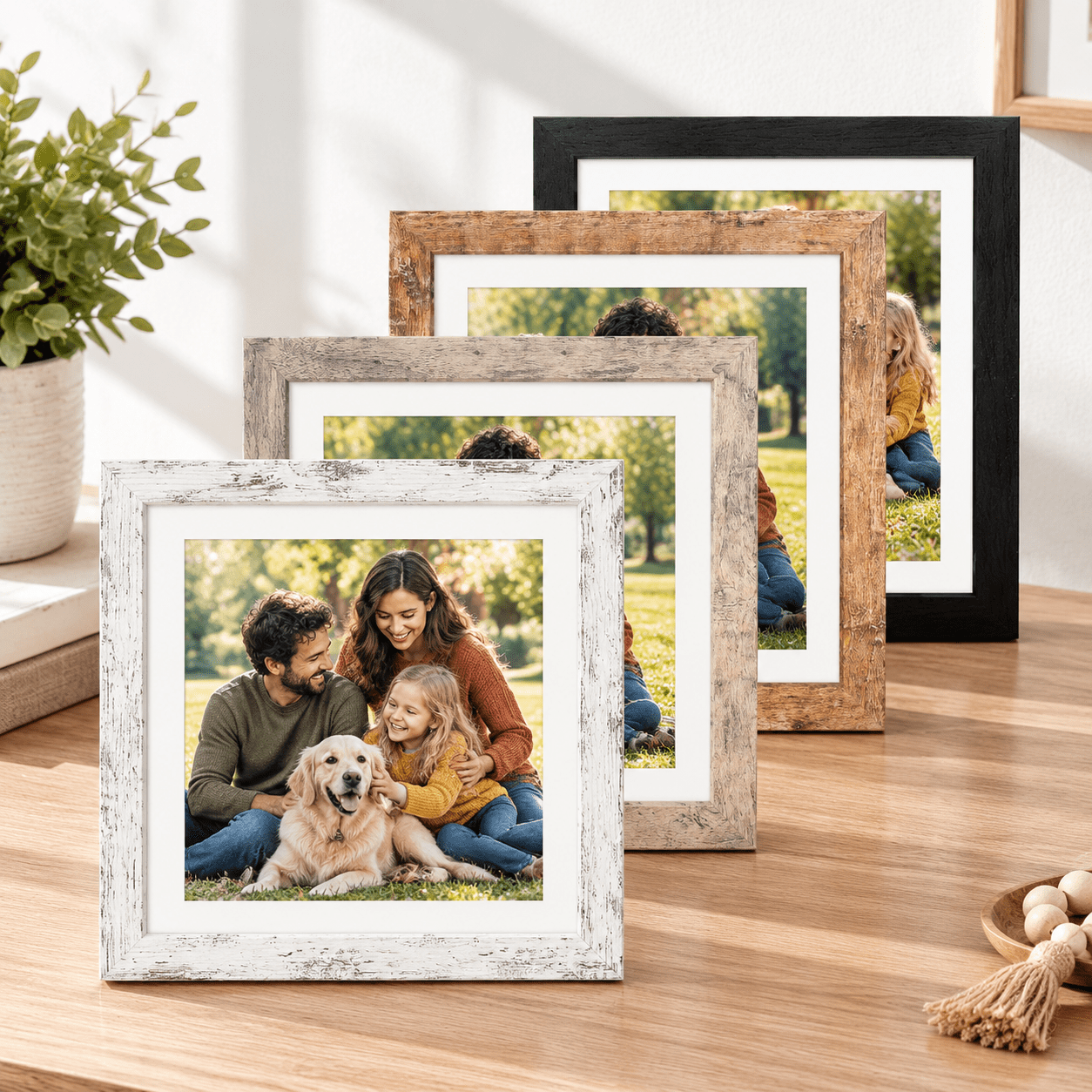 12X12 Picture Frame Set Of 4, Mix Colors, Fits 10x10 With Mat Or 12x12 ...