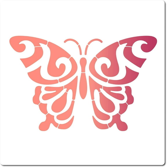 12X12Butterfly Stencil Mandala Pattern Templates Reusable Templates Plastic Drawing Painting Stencils Template for Painting on Card Wall Fabric Tile Canvas Crafts DIY Home Decor