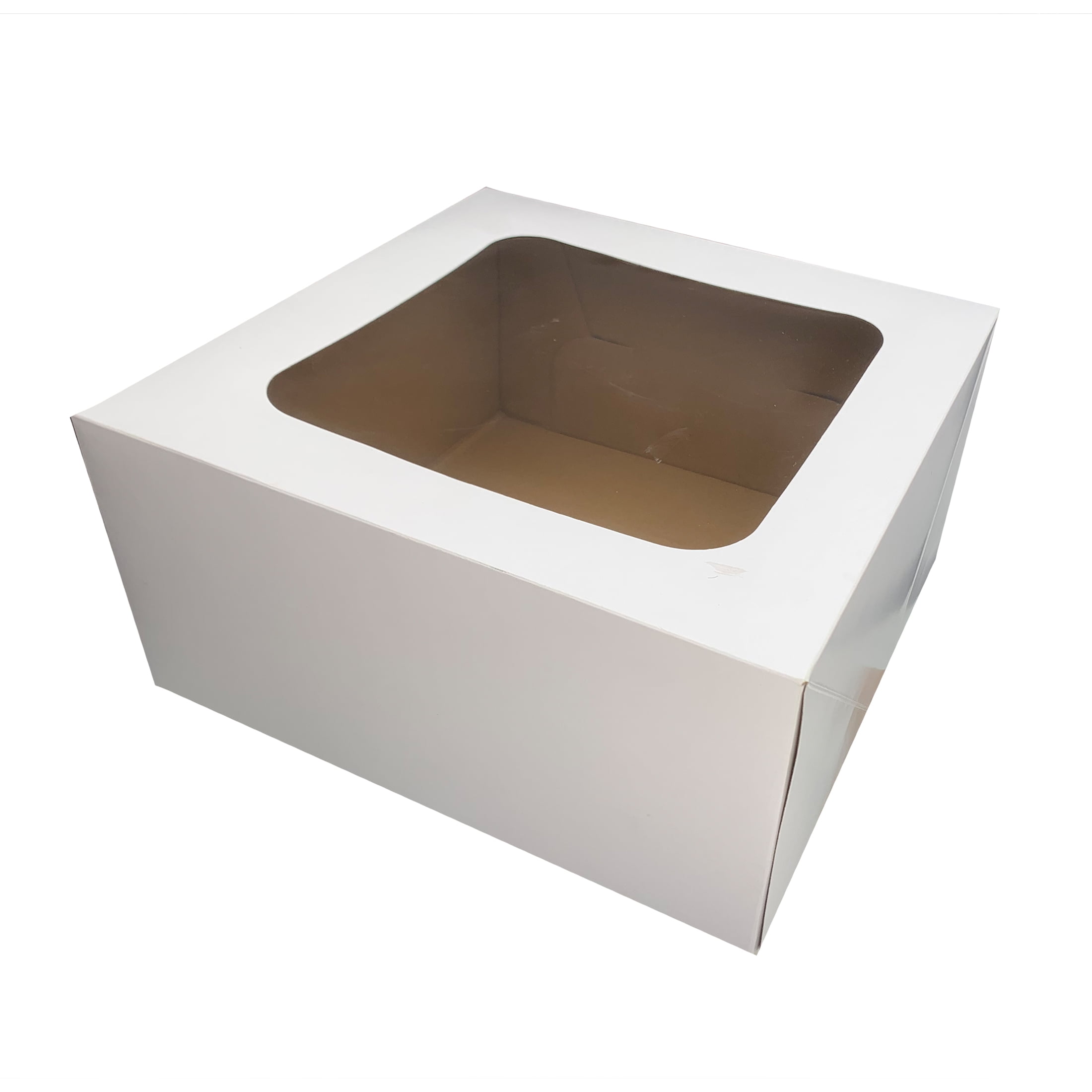 12" x 12" x 6" White Cake Boxes with Windows Way To Celebrate (2 Count)
