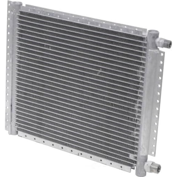 12X14 UNIVERSAL PARALLEL FLOW CONDENSER 12"H X 14"L 20mm W 4 Rails Aluminum #8 O-ring IN #6 O-ring OUT