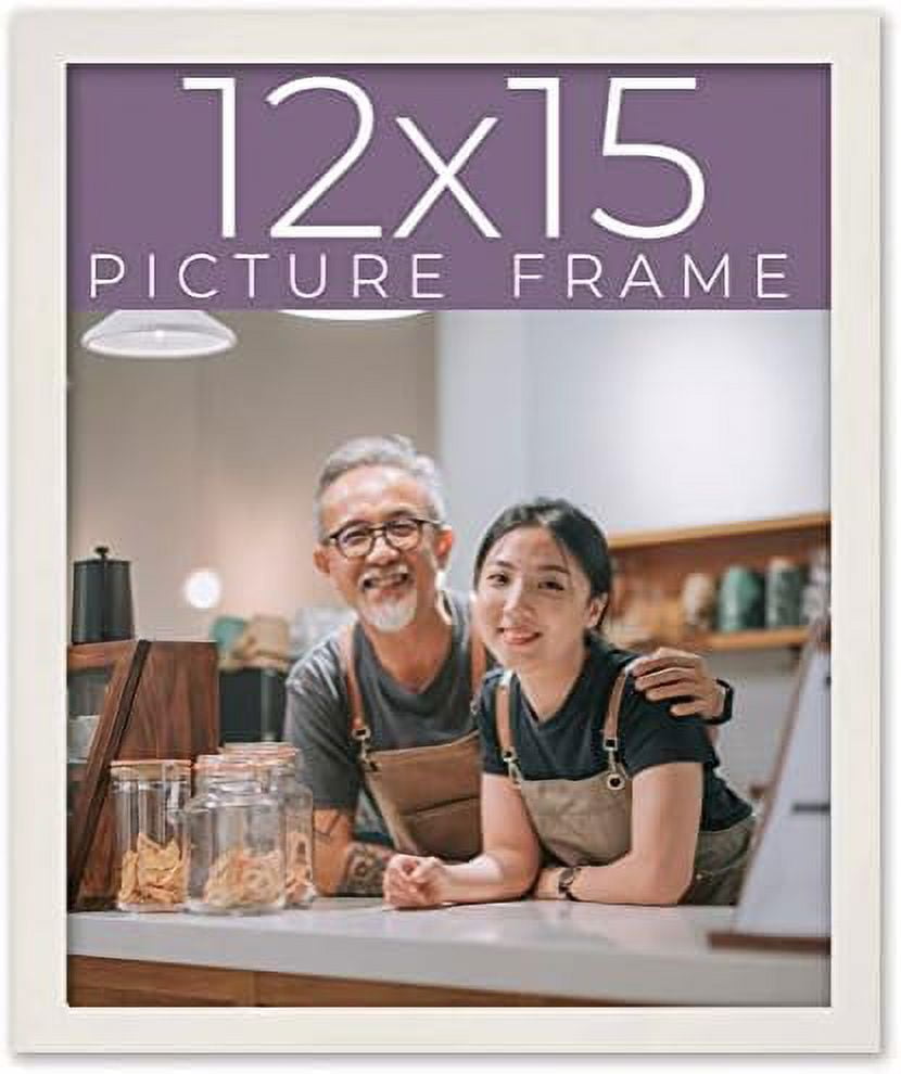 12x12 Frame White Real Wood Picture Frame Width 1.75 inches | Interior  Frame Depth 0.5 inches 