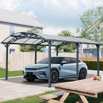 CarButler 12x16x8ft Metal Outdoor Arch Carport Heavy Duty Carport for Driveway Car, Truck