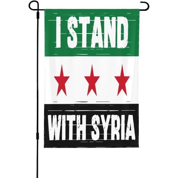 12X18 Double-Sided, I Stand With Syria Garden Flag Save Free Syria Strong Free Syria Pray For Syria Support Syria Freedom Garden Flag Yard Flag House Banner Sign