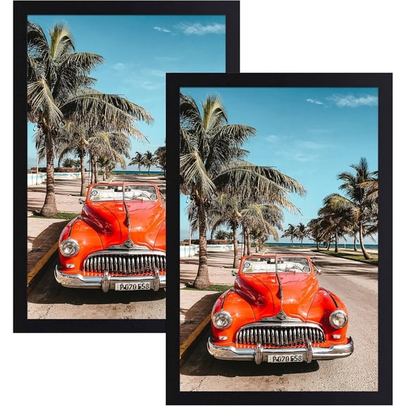 12X18 Frame Black Frame Set of 2, Photo Frame for Prints Without Mat - Wall Mounted Horizontal and Vertical (12X18, 2-Pack)