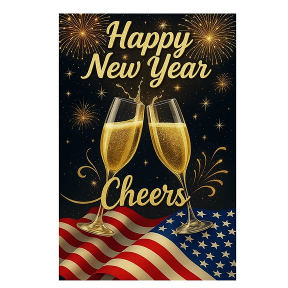 12X18 Inch New Year Single-Sided Garden Flag, Festive Yard Decorative Flag, Holiday Atmosphere Creation - Outdoor Decoration, Single-Sided Design, Lightweight And Easy To Hang For