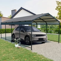 12X21 FT Metal Carport, Heavy Duty Carports Canopy with Galvanized Steel Roof, Waterproof Garage Car Shelter for Car, Truck and Boats