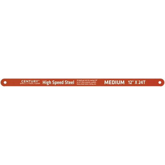 Century Drill & Tool 4338 High Speed Steel Hacksaw Blade, 12" by 24T