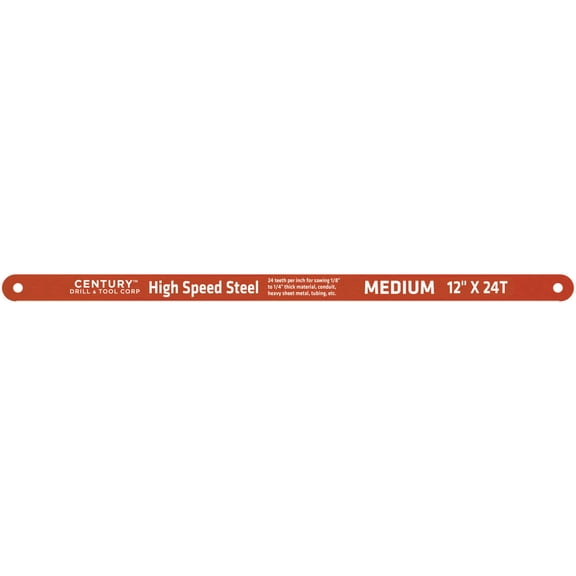 Century Drill & Tool 4338 High Speed Steel Hacksaw Blade, 12" by 24T