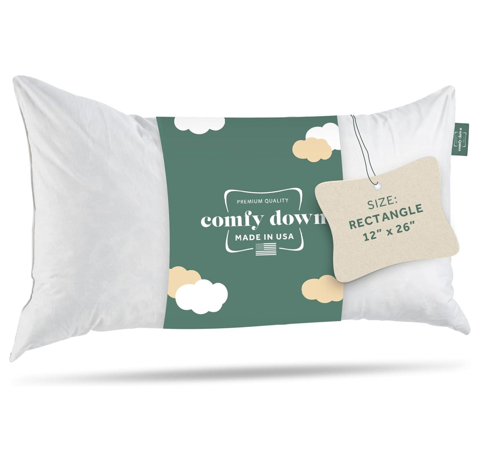 12X26 Decorative Throw Pillow Insert Down and Fill 100 Cotton Cover 233 Thread Count Rectangle Pillow Insert Walmart