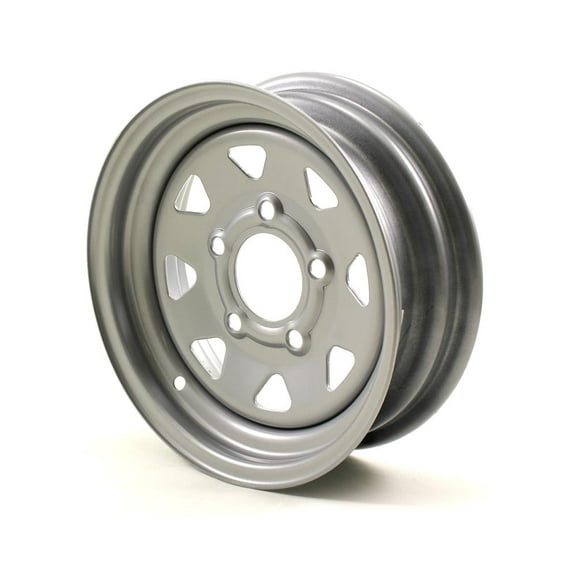 12X4 5-Lug on 4.5" Silver Spoke Trailer Wheel