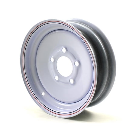 Recstuff Steel Trailer Wheel 12x4 5-Lug on 4.5" White Solid