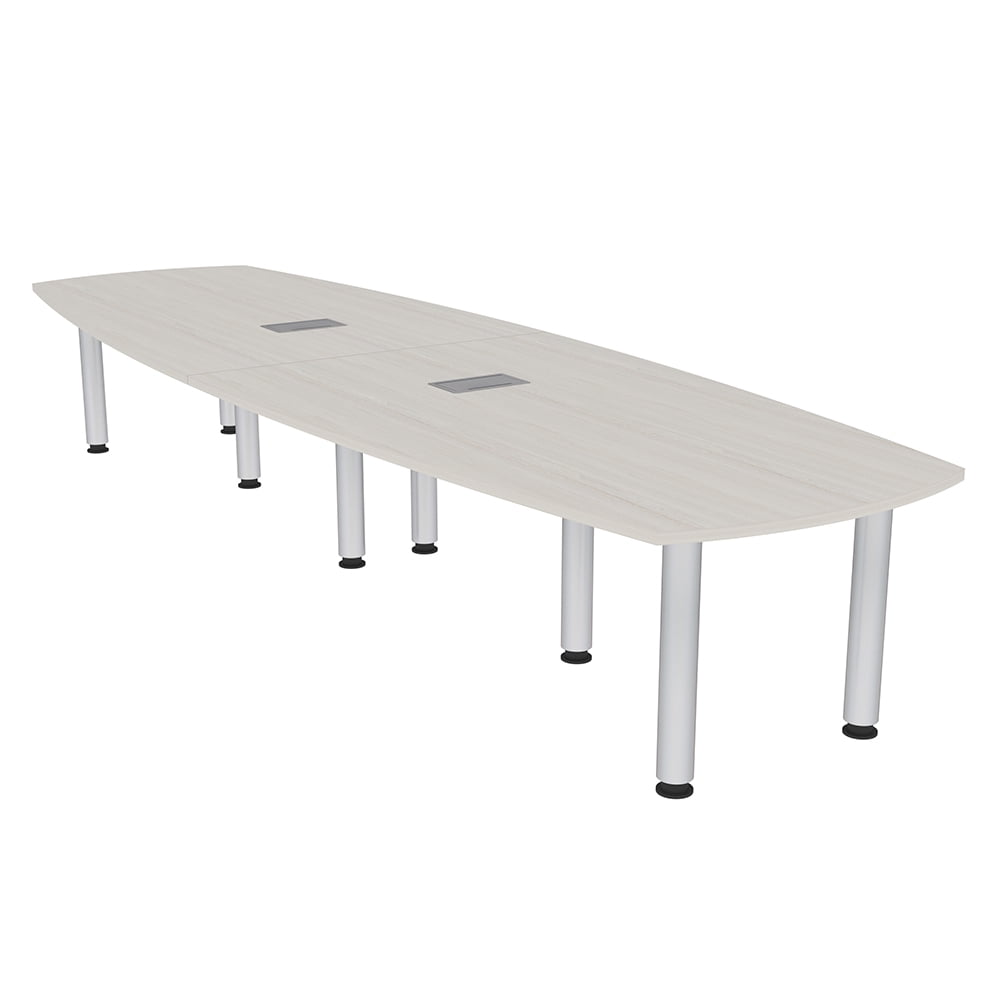 12X4 Arc Boat Conference Room Table with Power Modules And Post Legs ...