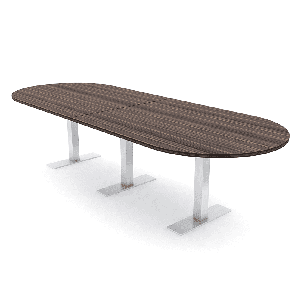 12X4 Modular Racetrack Conference Table With Metal Bases And Electric ...