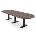thumbnail image 1 of 12X4 Modular Racetrack Conference Table With Metal Bases And Electric, 1 of 5