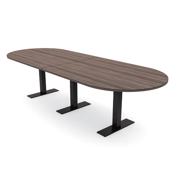 12X4 Modular Racetrack Conference Table With Metal Bases And Electric