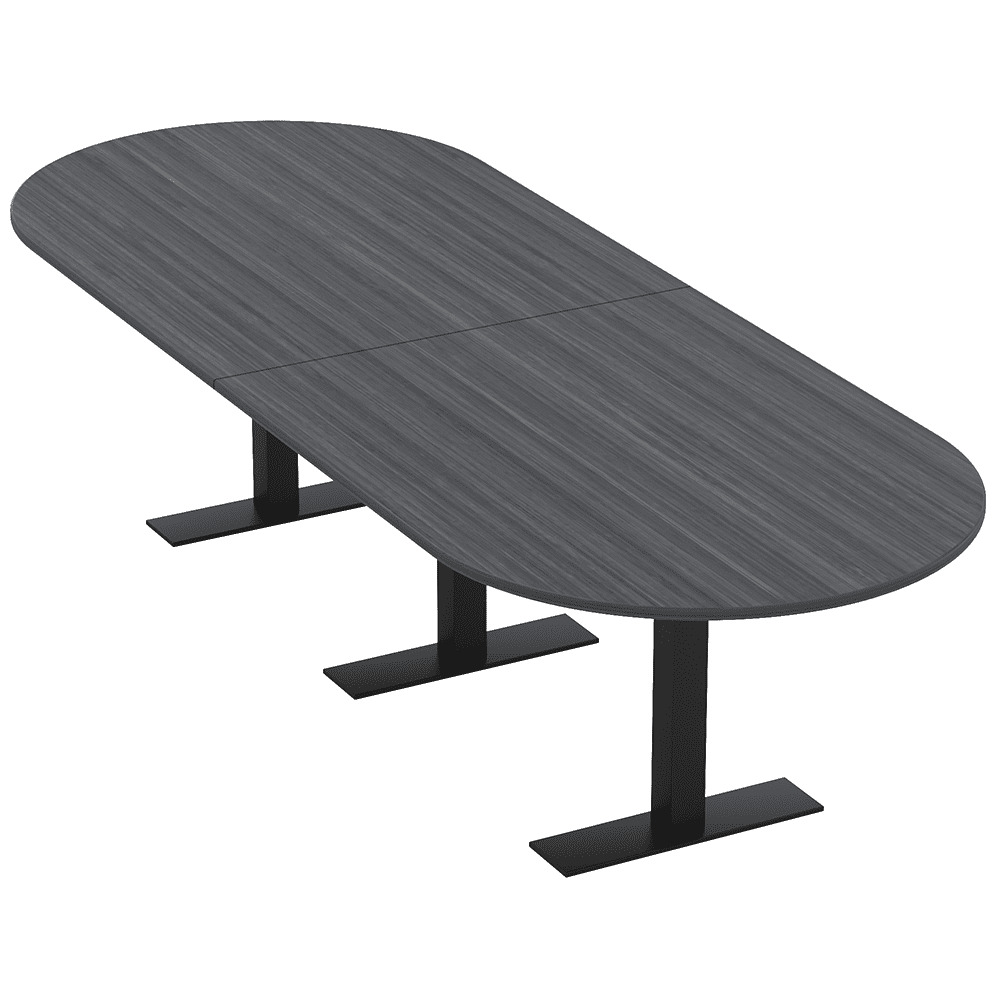 12X4 Modular Racetrack Conference Table With Metal Bases And Electric ...