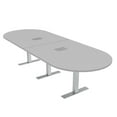 thumbnail image 1 of 12X4 Modular Racetrack Conference Table With Metal Bases And Electric, 1 of 7