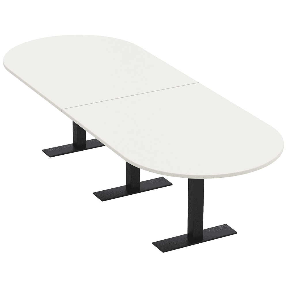 12X4 Modular Racetrack Conference Table With Metal Bases And Electric ...