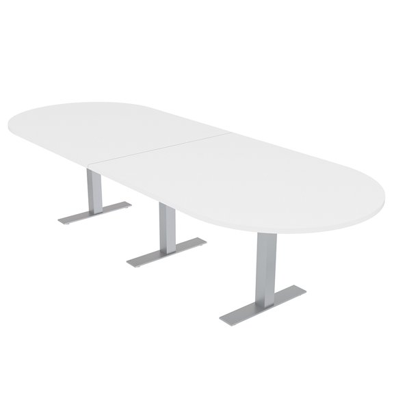 12X4 Modular Racetrack Conference Table With Metal Bases And Electric