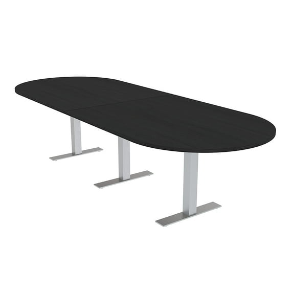 12X4 Modular Racetrack Conference Table With Metal Bases And Electric