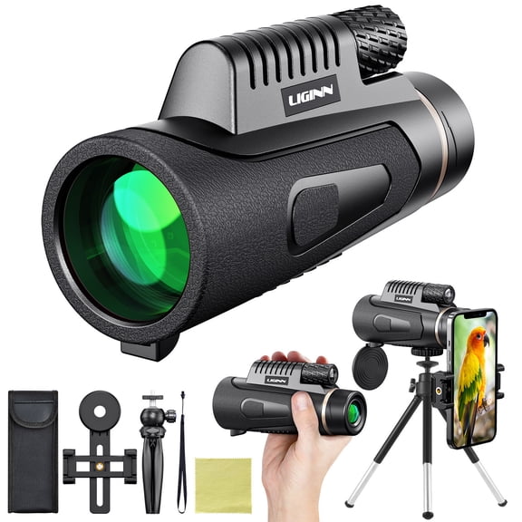 12X50 Monocular Telescope, Monoculars for Adults High Powered, High Power HD Compact Monocular BAK-4 Prism and FMC Lens, Stargazing Hunting, Wildlife Bird Watching, Travel Camping, Hiking (Black)