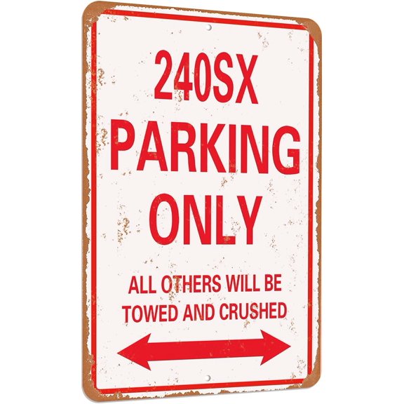 12X8-24 Parking only vintage look funny mental tin sign-inches-Aluminum