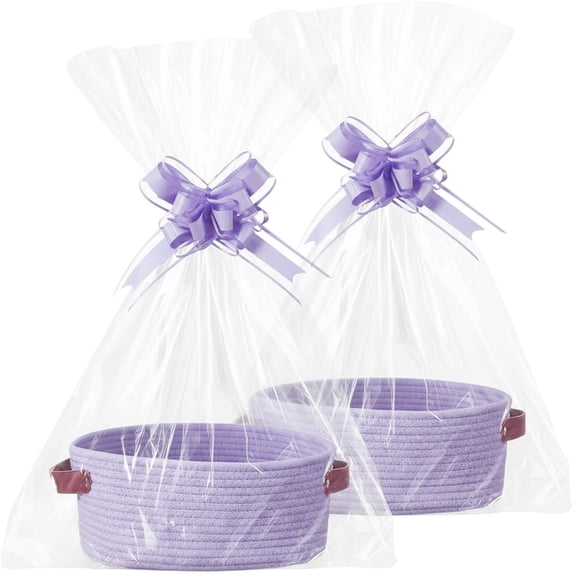 12X8X5 Inches Small Storage Basket, Woven Rope Basket with Handle And Gift Bag, Decorative Organizer for Toys Blankets, Nursery Baby Shower Easter Gift, Gift Baskets And Gift Bags