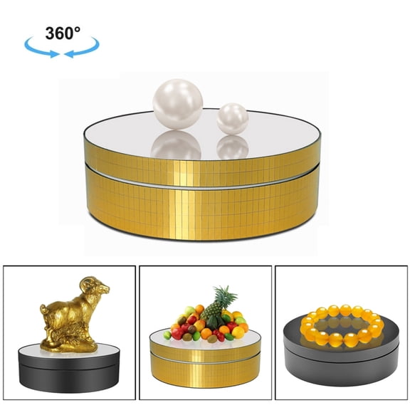 12cm 360 Degree Rotating Turntable Mirror Electric Display Stand Video Shooting Props Turntable,