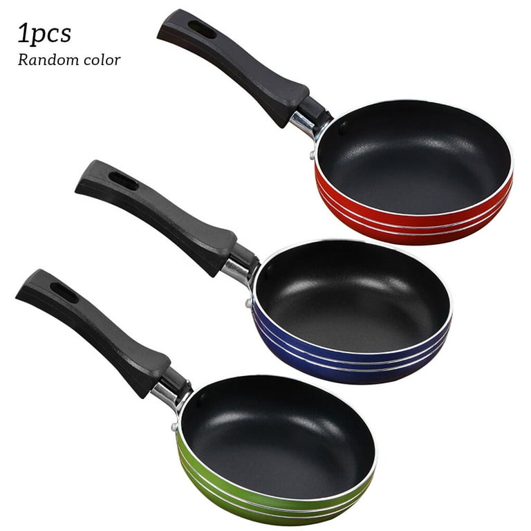 Mini frying pan, 12 cm, iron pan, non-stick coating, with handles, for small  round breakfast eggs 