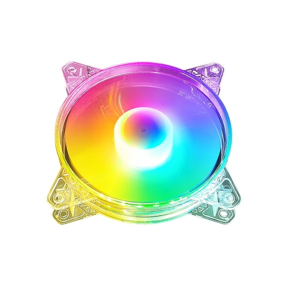 12cm 4Pin Computer Cooling Fan Translucent LEDs Lighting PWM Speed Control Low Noise Design Optimized Airflows ABS