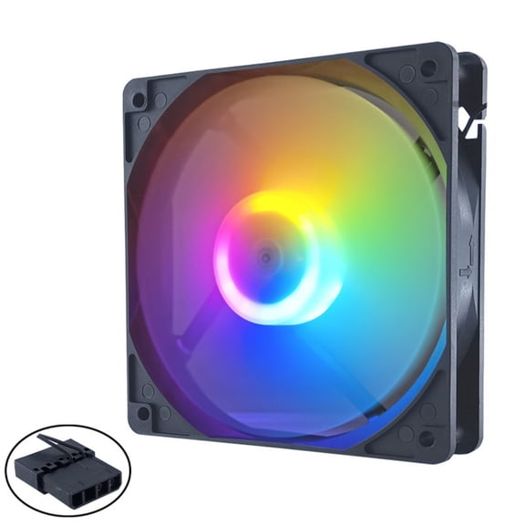 12cm 4Pin High Airflow Quiet PC Case Cooling Fan Color LED Lighting Optimized Airflow Design