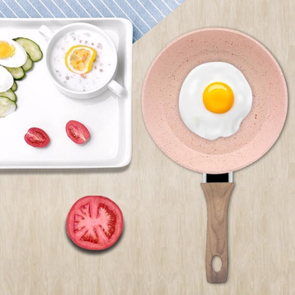 Vensio-12cm Mini Pink Nonstick Frying Pan Aluminum Alloy Maifan Stone Skillet for Eggs Breakfast Cooking