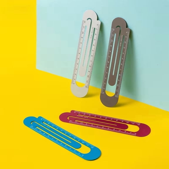 12cm Paper Clip Ruler Multifunctional Clip-On Measuring Tool for Students