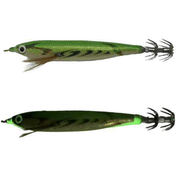 12cm Squid Jigs Fishing Lures Horizontal luminous Wood Shrimp Lure with BKK Hook
