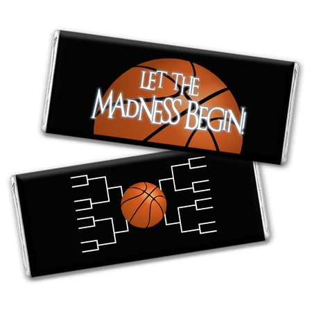 12ct Basketball Party Candy Favors Hershey's Chocolate Bars Let the Madness Begin (12 Pack) - Black