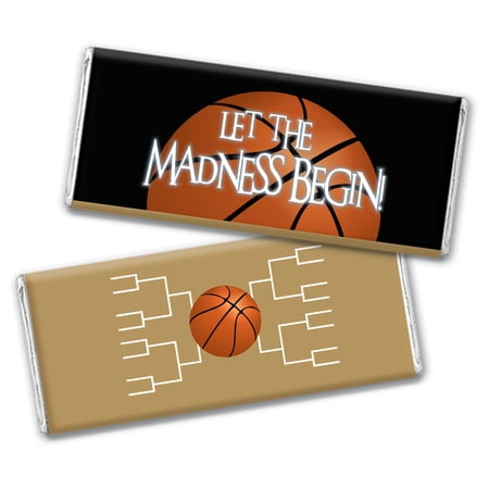 12ct Basketball Party Candy Favors Hershey's Chocolate Bars Let the Madness Begin (12 Pack) - Gold