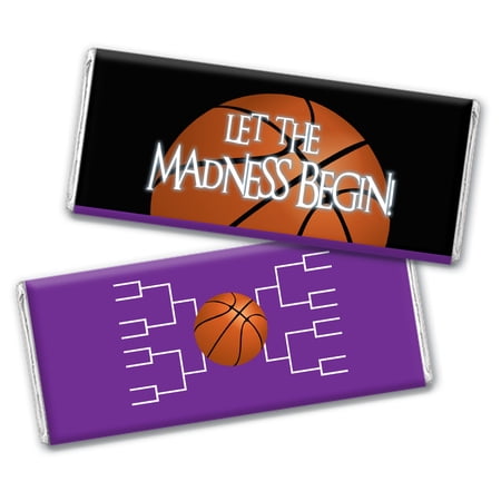 12ct Basketball Party Candy Favors Hershey's Chocolate Bars Let the Madness Begin (12 Pack) - Purple