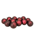 thumbnail image 1 of 12ct Burgundy Red Shatterproof Matte Christmas Ball Ornaments 4" (100mm), 1 of 7